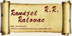 Ranđel Ralovac vizit kartica